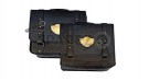 Fit For Royal Enfield Shotgun 650 Black Genuine Leather Pannier Bags and Mounting - SPAREZO